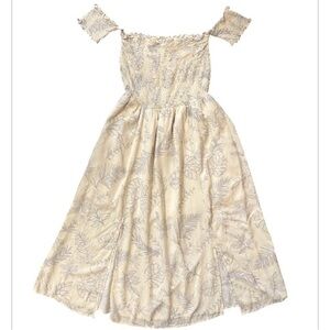 Love Tree Cream Floral Off-Shoulder Midi A-line Dress size Medium